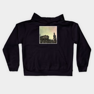 Beautiful Retro Photography from Dresden Germany sightseeing with rainbow sky Kids Hoodie